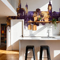 Darmstadt Skyline Purple & Gold Mural Wallpaper - room preview 02