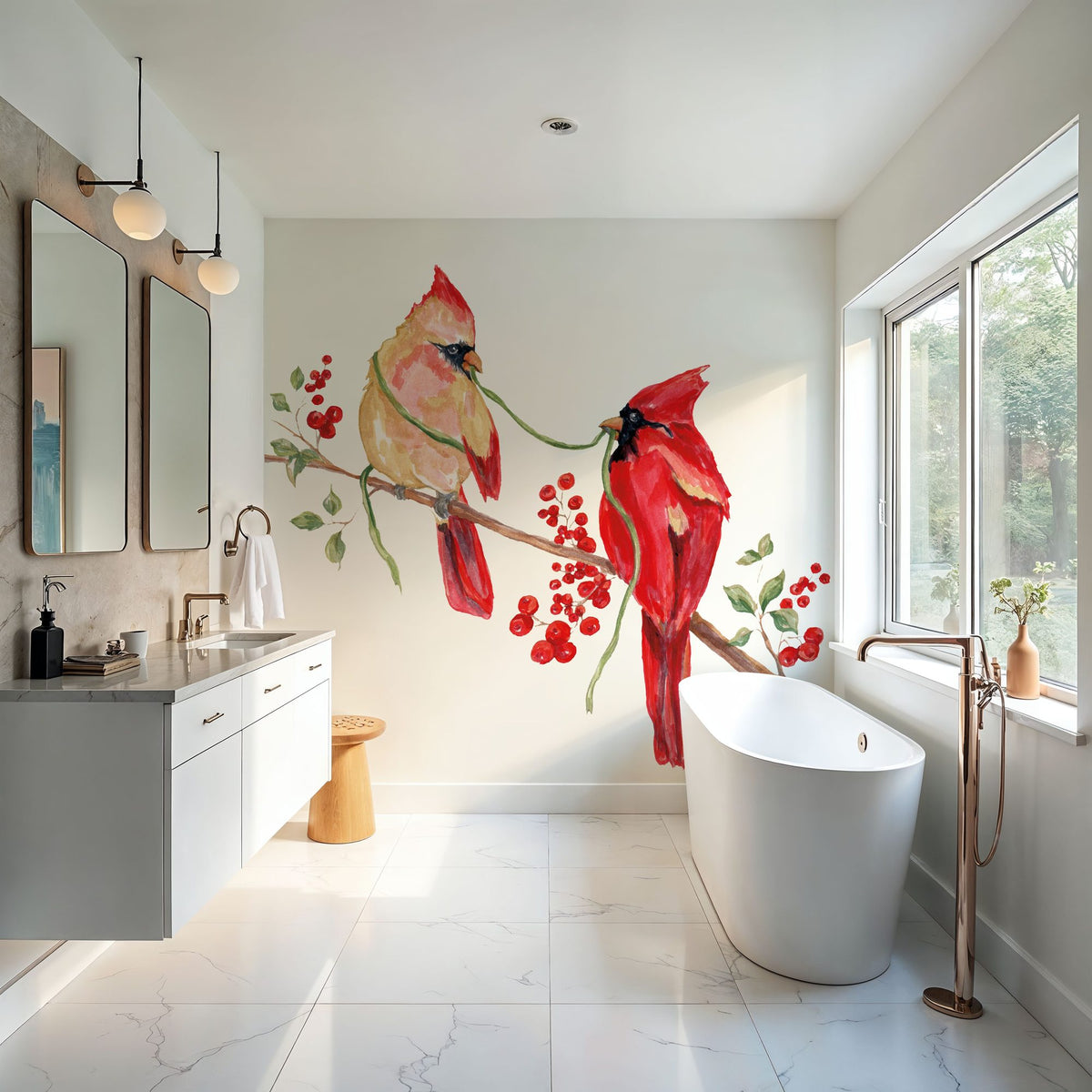 Winterberry Tidings I Mural Wallpaper - room preview 02