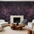 Shielded Leaf Purple Mural Wallpaper - room preview 02