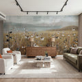 Meadow Stroll Neutral Mural Wallpaper - room preview 02