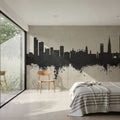 Leicester England Skyline Concrete Mural Wallpaper - room preview 02