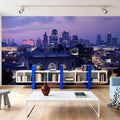 Purple Gradient Twilight Metropolis Mural Wallpaper - room preview 02