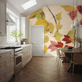 Fall Leaves III Muted Mural Wallpaper - room preview 02
