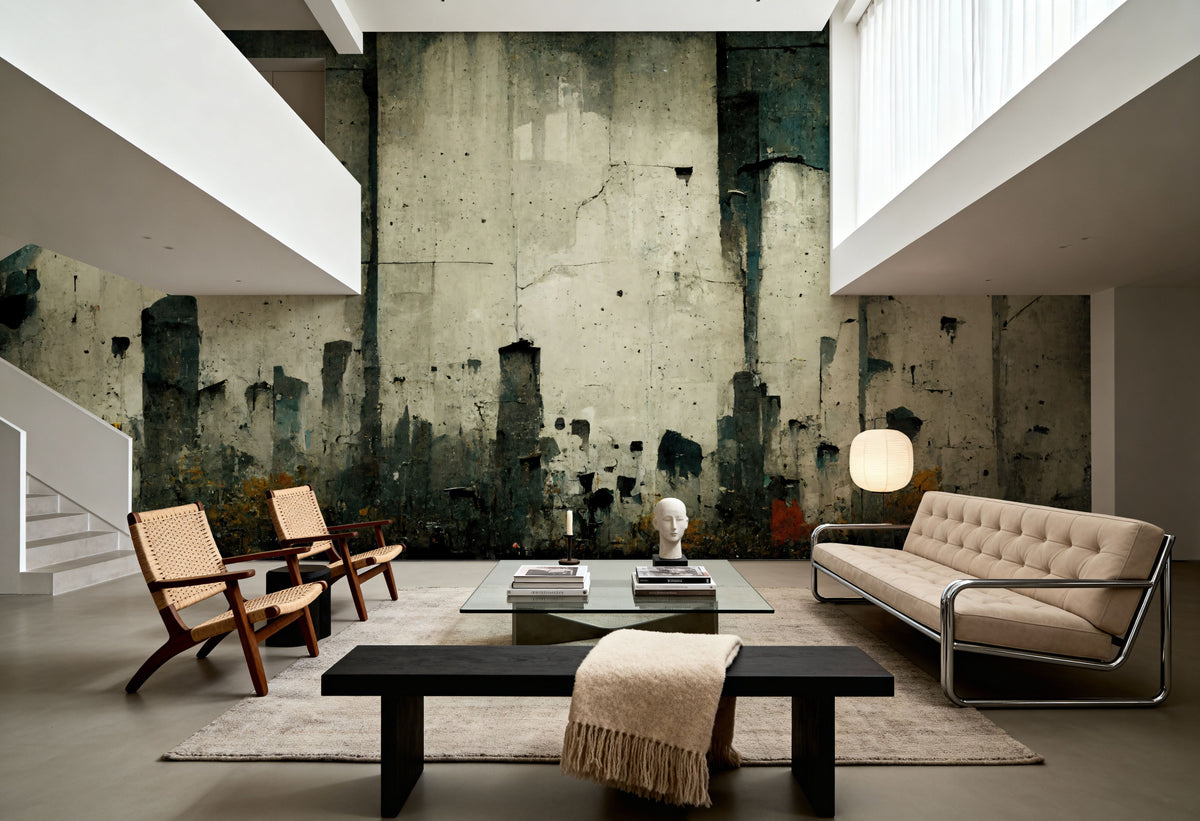 Deconstructed Cityscape Mural Wallpaper - room preview 02