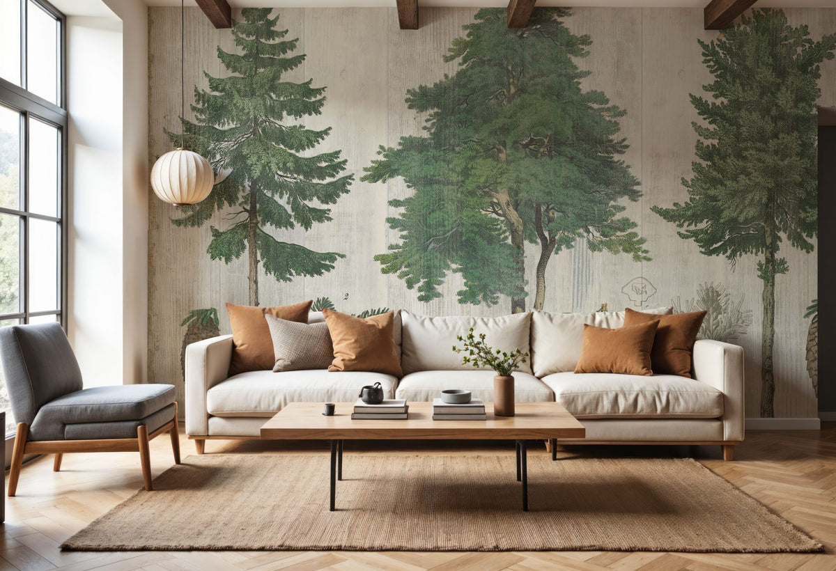 Woodland Chart I Mural Wallpaper - room preview 02