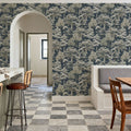 Park Trees, Blue Mural Wallpaper - room preview 02