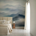 Foggy Mountains, Denim Mural Wallpaper - room preview 02