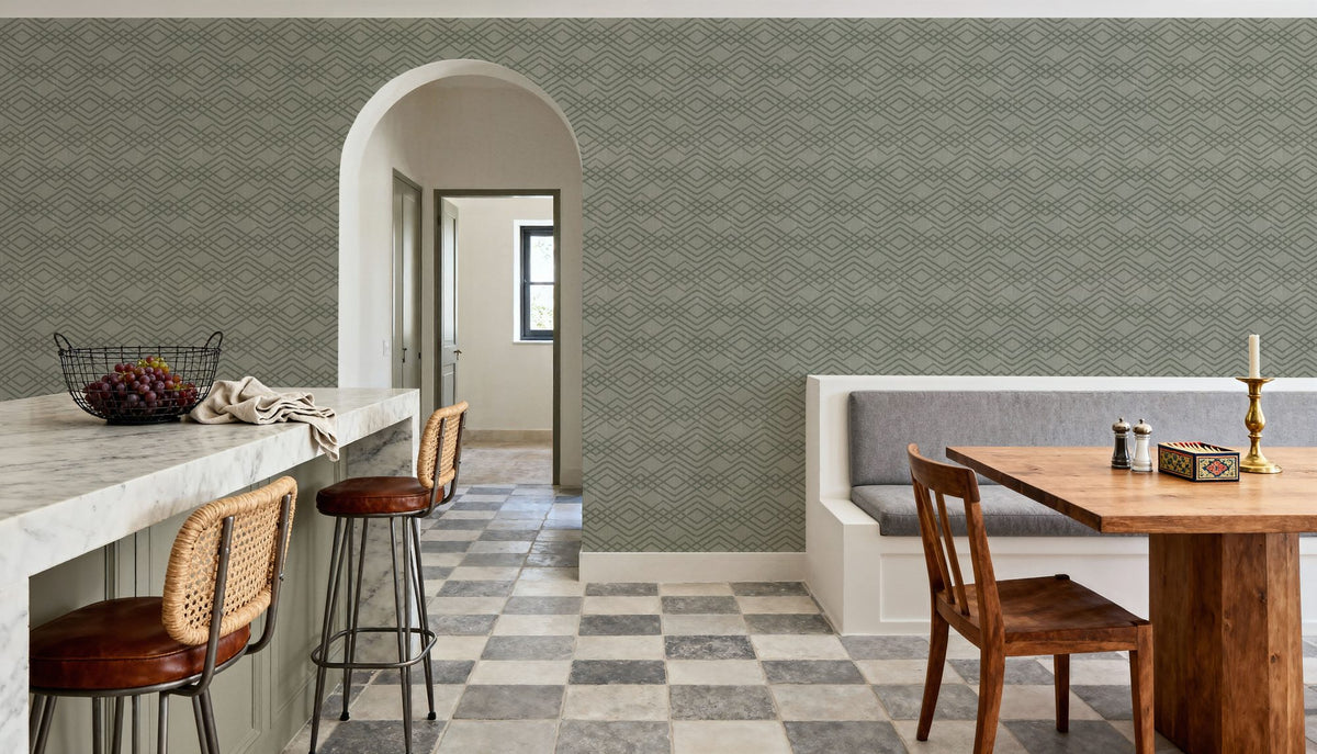Woodland Waves Gray Mural Wallpaper - room preview 02