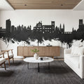 Granada Spain Skyline Black & White Mural Wallpaper - room preview 02