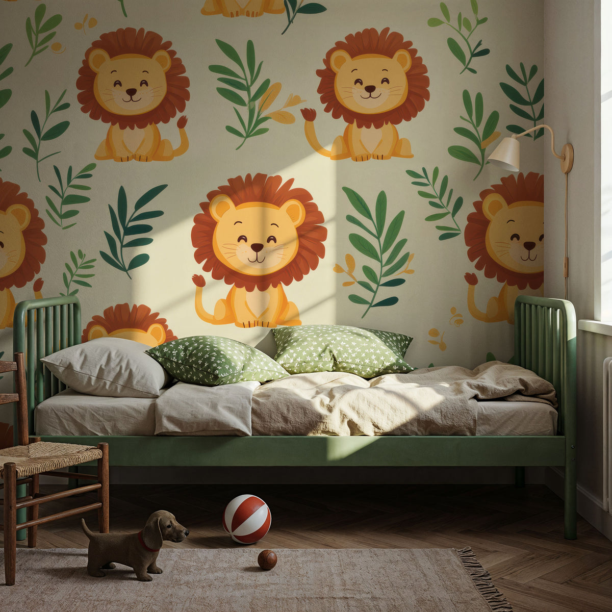Lion Room Mural Wallpaper - room preview 02