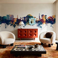 Lilongwe Malawi Skyline Blue & Bronze Mural Wallpaper - room preview 02