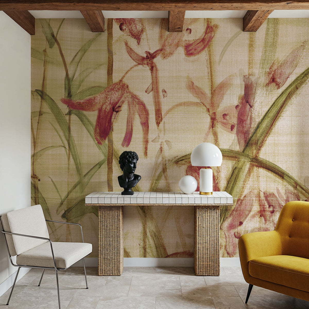 Orchids Cropped I Mural Wallpaper - room preview 02