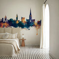 Norwich England Skyline Blue & Bronze Mural Wallpaper - room preview 02