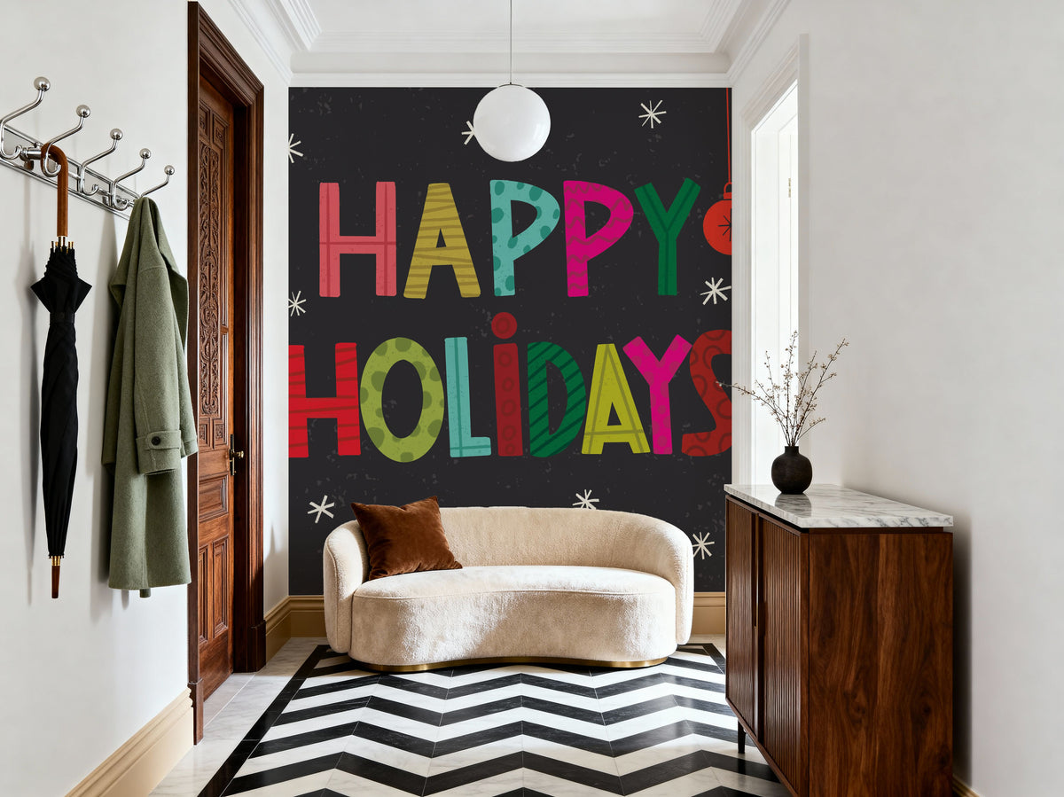 Holiday Wishes I Mural Wallpaper - room preview 02