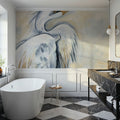 White Egret Mural Wallpaper - room preview 02