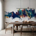 Sydney Australia Skyline Blue & Bronze Mural Wallpaper - room preview 02