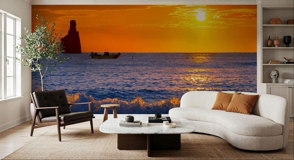 Cala Benirras Sunset Mural Wallpaper - room preview 02