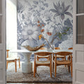 Dahlia Days, Ice Blue Mural Wallpaper - room preview 02