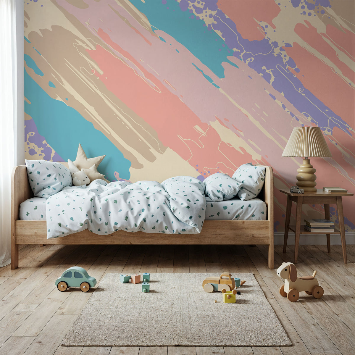 Shape and Splash Diagonal Mural Wallpaper - room preview 02