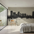 Stamford Connecticut Skyline Concrete Mural Wallpaper - room preview 02