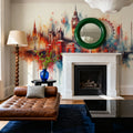 Watercolor London Skyline Mural Wallpaper - room preview 02
