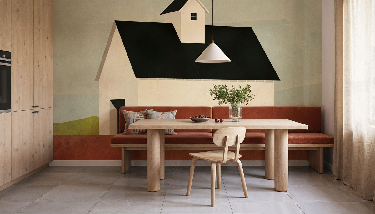 Fall Barn Mural Wallpaper - room preview 02