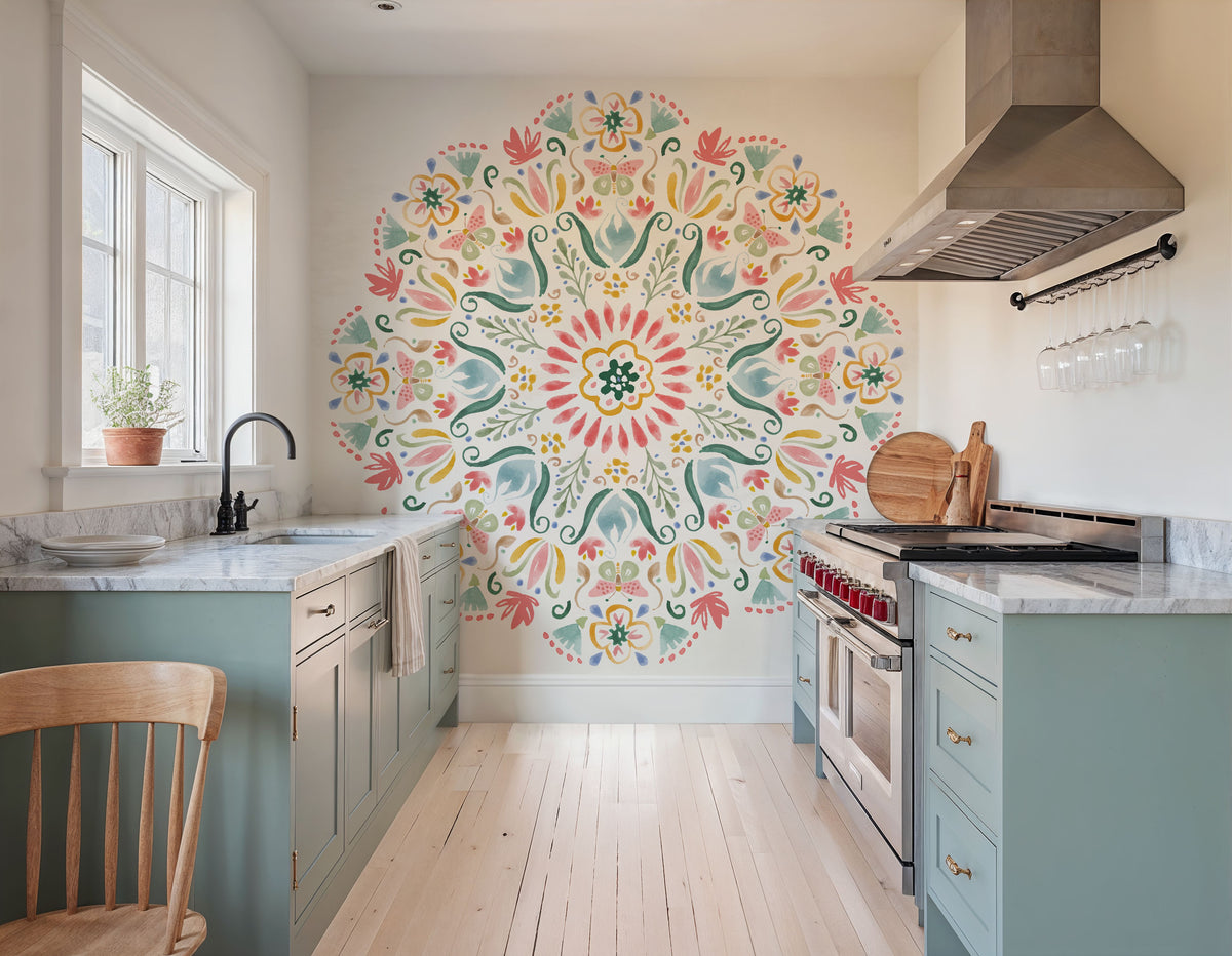 Wild Blooms VI Mural Wallpaper - Light Tone - room preview 02