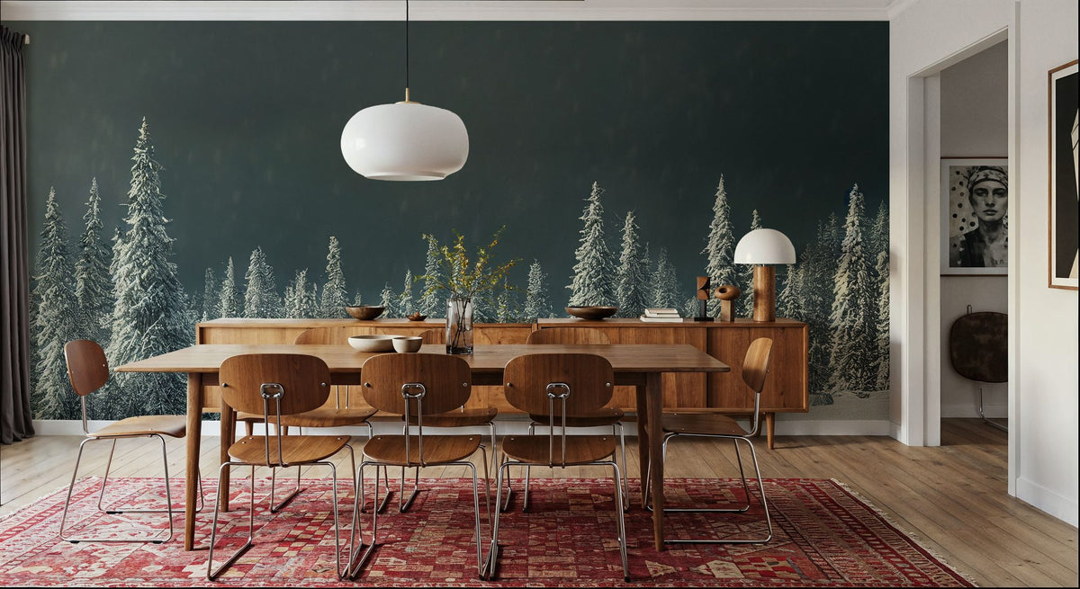 New Snow Mural Wallpaper - room preview 02