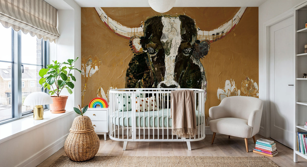 Skyline Longhorn Mural Wallpaper - room preview 02