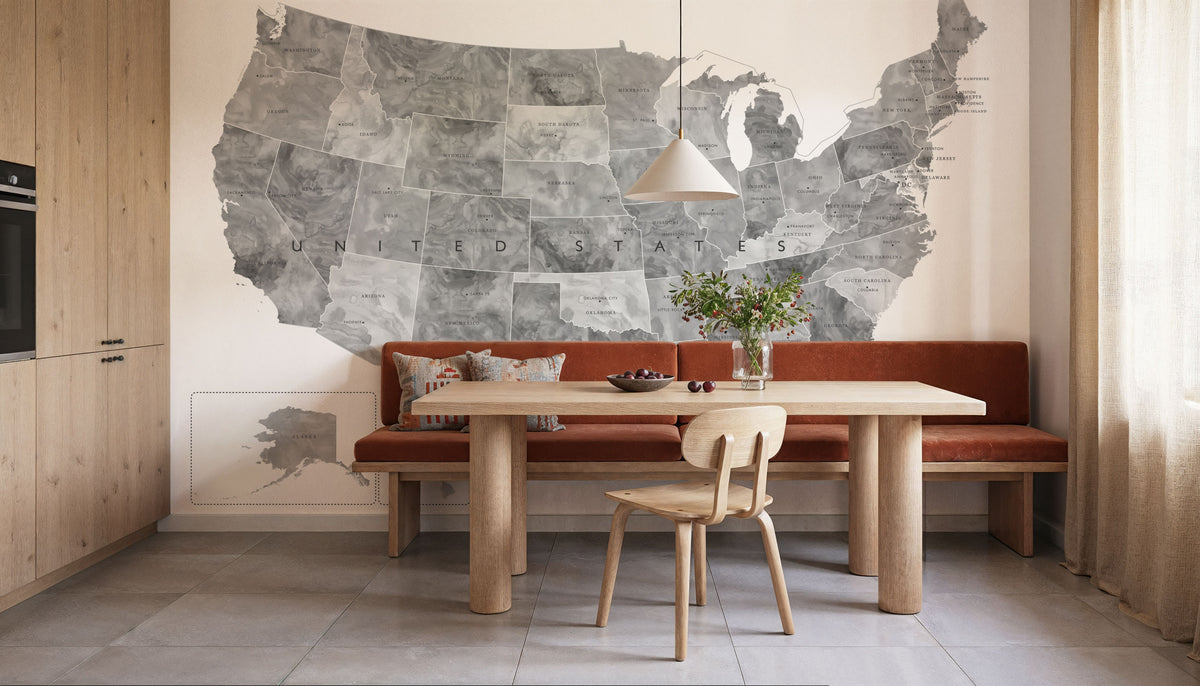 US State Map - Jimmy Mural Wallpaper - room preview 02