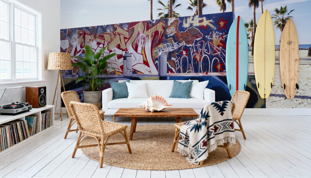 Beach Graffiti Boulevard Mural Wallpaper - room preview 02