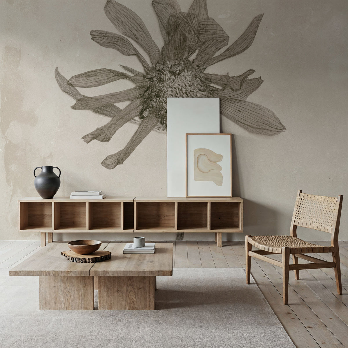 Wildflower Journal Vintage II Mural Wallpaper - room preview 02