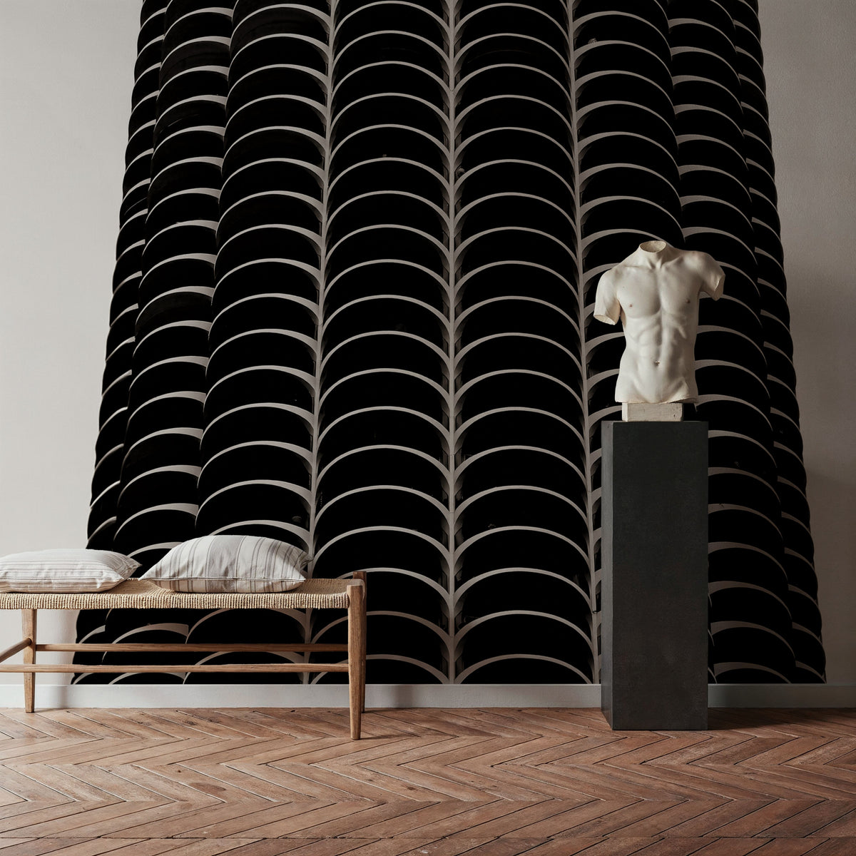 Chicago Skyline Marina City I Mural Wallpaper - room preview 02