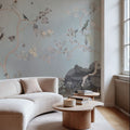 Birds in the Garden Light Blue Mural Wallpaper - room preview 02