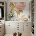 Garden Rose on White Mural Wallpaper - room preview 02