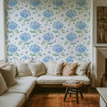 Hydrangea in the Air, Blue Mural Wallpaper - room preview 02