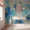 Blue Flowers Whisper I Mural Wallpaper - room preview 02