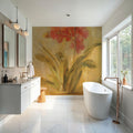 Pink Orchid Panel Mural Wallpaper - room preview 02