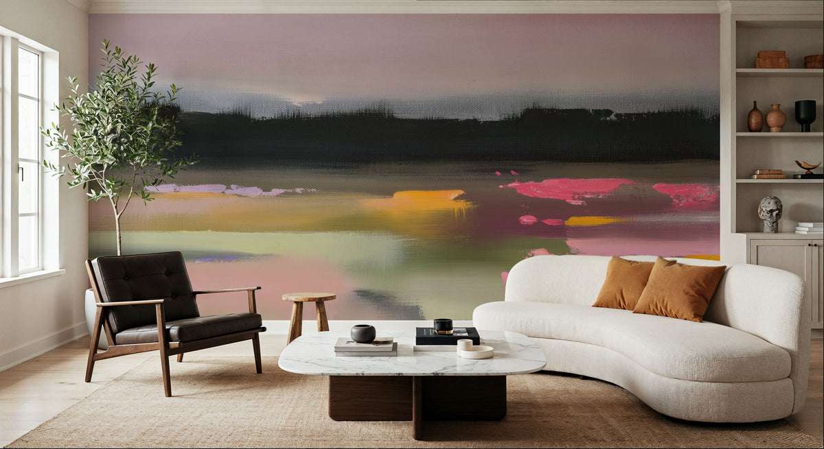 Magenta Meadows Mural Wallpaper - room preview 02