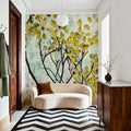Yellow Leaves Mural Wallpaper - room preview 02