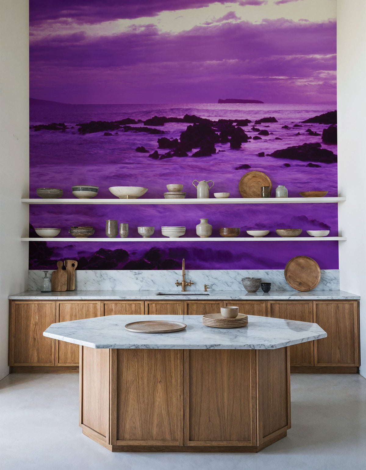Purple Paradise Cove Mural Wallpaper - room preview 02