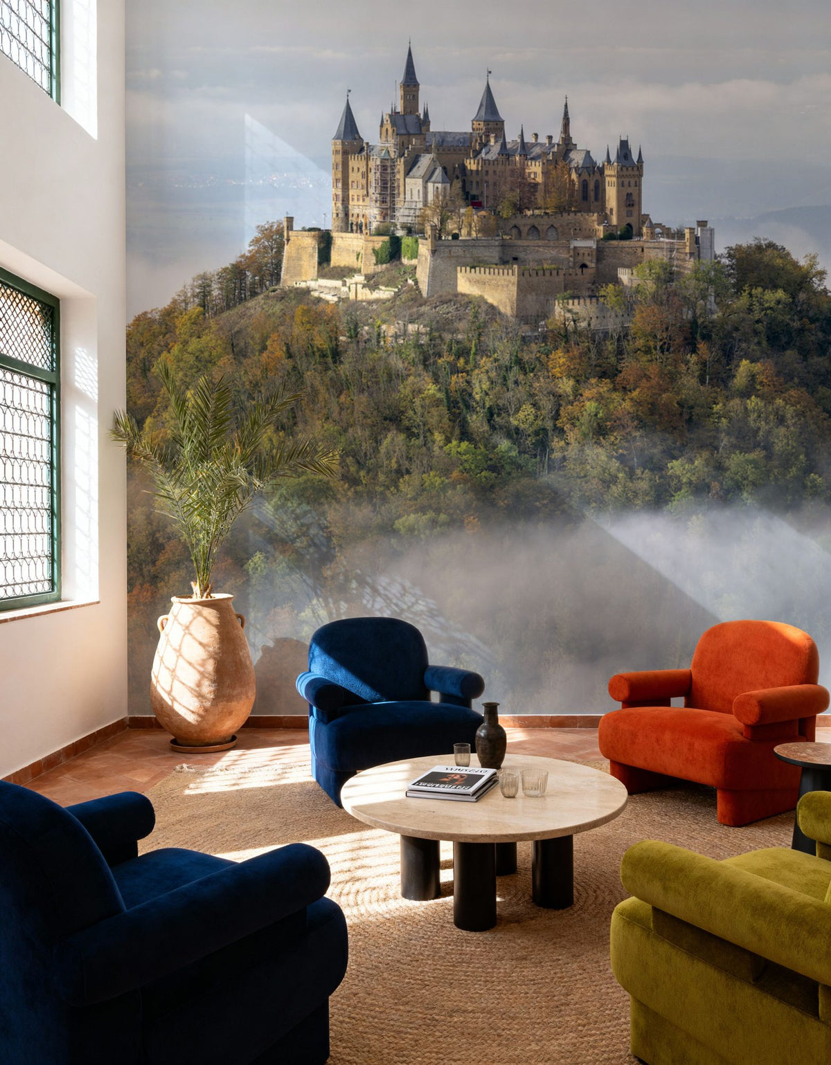 Hohenzollern Castle in Fall Mural Wallpaper - room preview 02