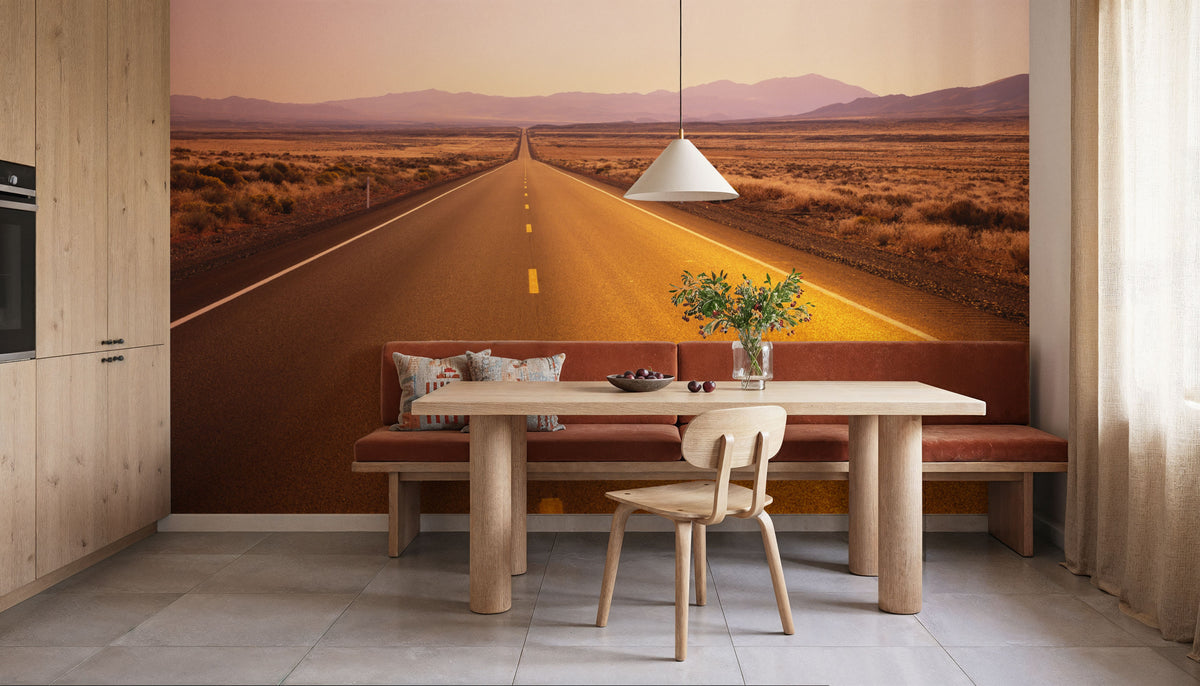 The Golden Highway Mural Wallpaper - Red Tone - room preview 02