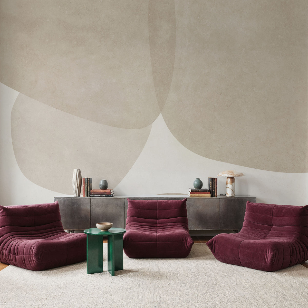 Embracing Shapes, Alpine Oat Mural Wallpaper - room preview 02