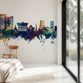 Yaoundé Cameroon Skyline Blue & Bronze Mural Wallpaper - room preview 02