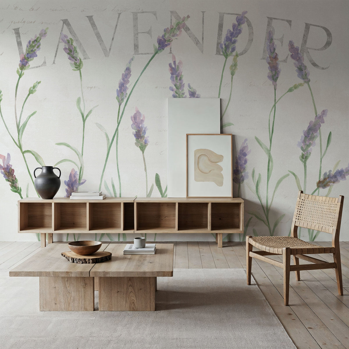Lavender Fields I Mural Wallpaper - Light Tone - room preview 02