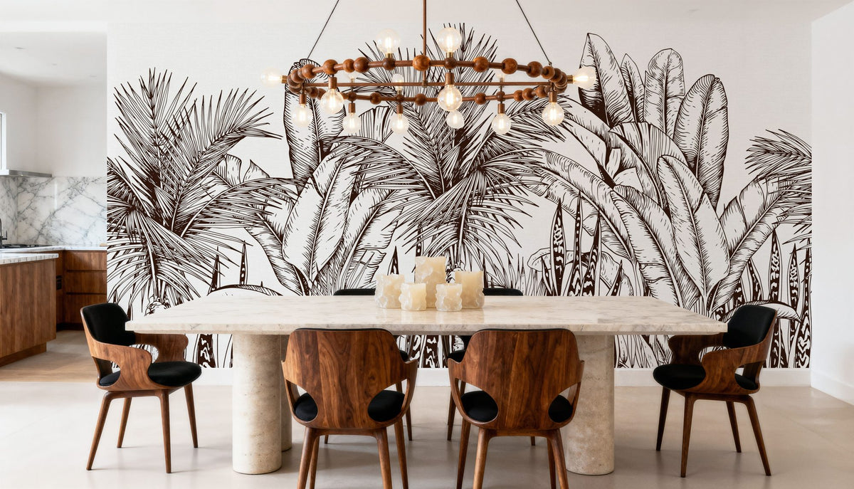 Tropical Palm Forest Mural Wallpaper - room preview 02