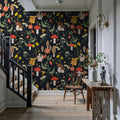 Mushroom Magic, Midnight Mural Wallpaper - room preview 02