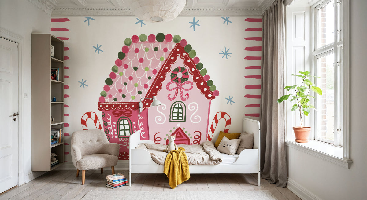 Pink Gingerbread II Mural Wallpaper - room preview 02