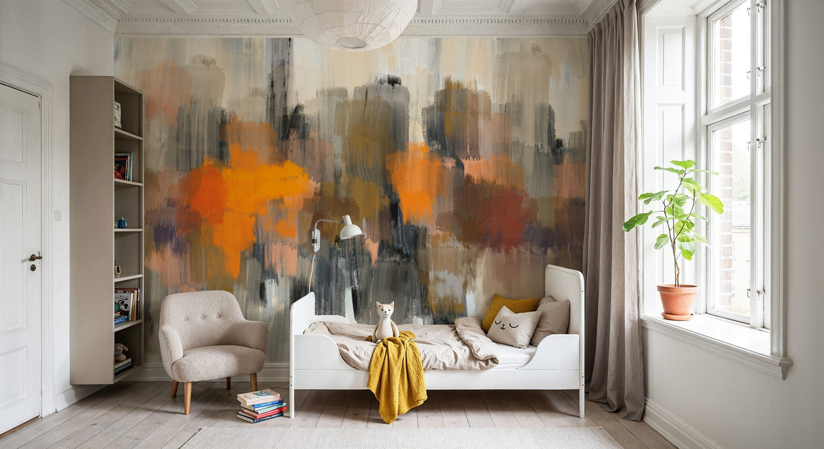 Autumn Memory Abstract Mural Wallpaper - room preview 02